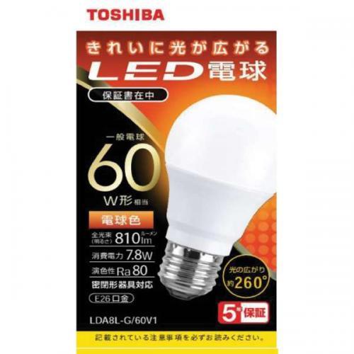 TOSHIBA（東芝） TOSHIBA LED電球 全方向 電球色 60W形相当 LDA8L-G