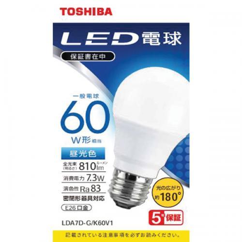 TOSHIBA（東芝） TOSHIBA LED電球 60W 昼光色 E26 LDA7D-G/K60V1