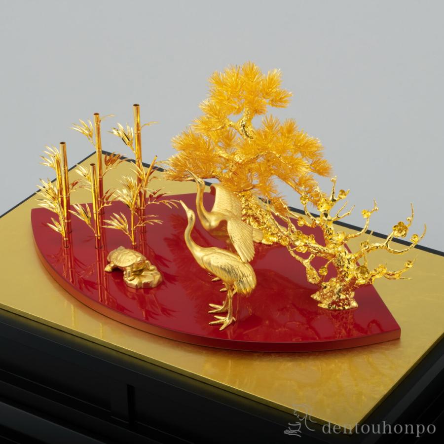 純金 松竹梅鶴亀 A 750g ( 木札名入れ有料 高級 コレクション 美術品