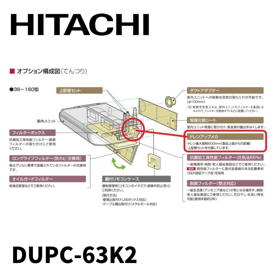 日立（HITACHI） 【当日発送OK!】DUPC-63K2 ドレンアップメカ 業務用