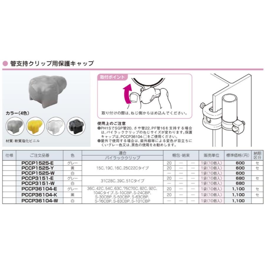 当日発送OK！】ネグロス PCCP1525-W パイラッククリップ用保護キャップ