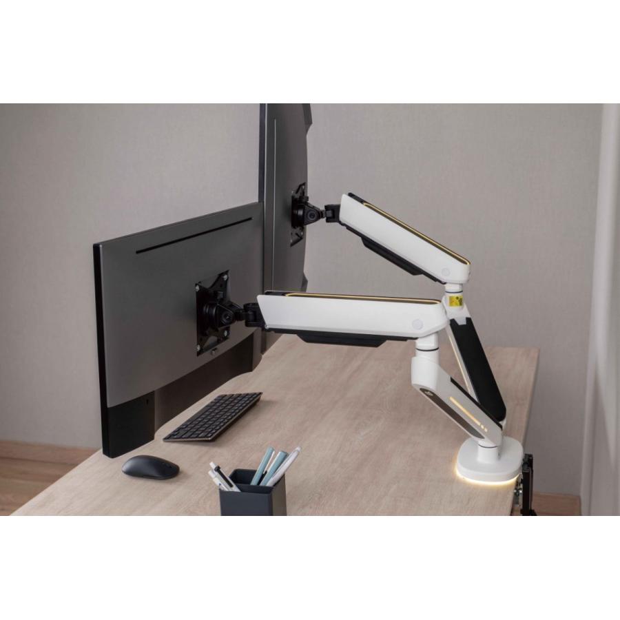 Alterzone ゲーミングモニターアーム 白 RGB 17~32インチ 最大耐荷重