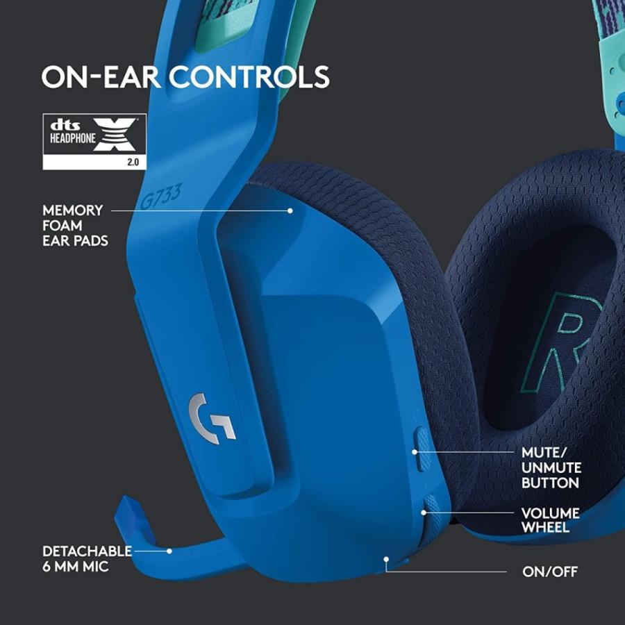 ロジテック Logitech G733 Blue ゲーミングヘッドセット LIGHTSPEED