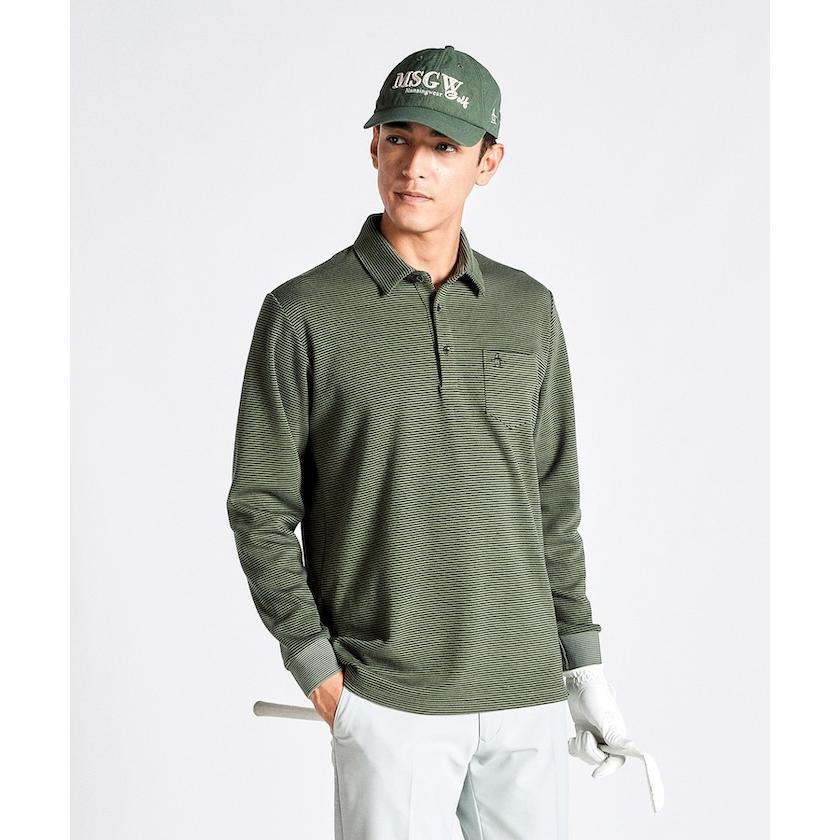 Munsingwear（マンシングウェア） 公式 細線ボーダー 長袖ポロシャツ