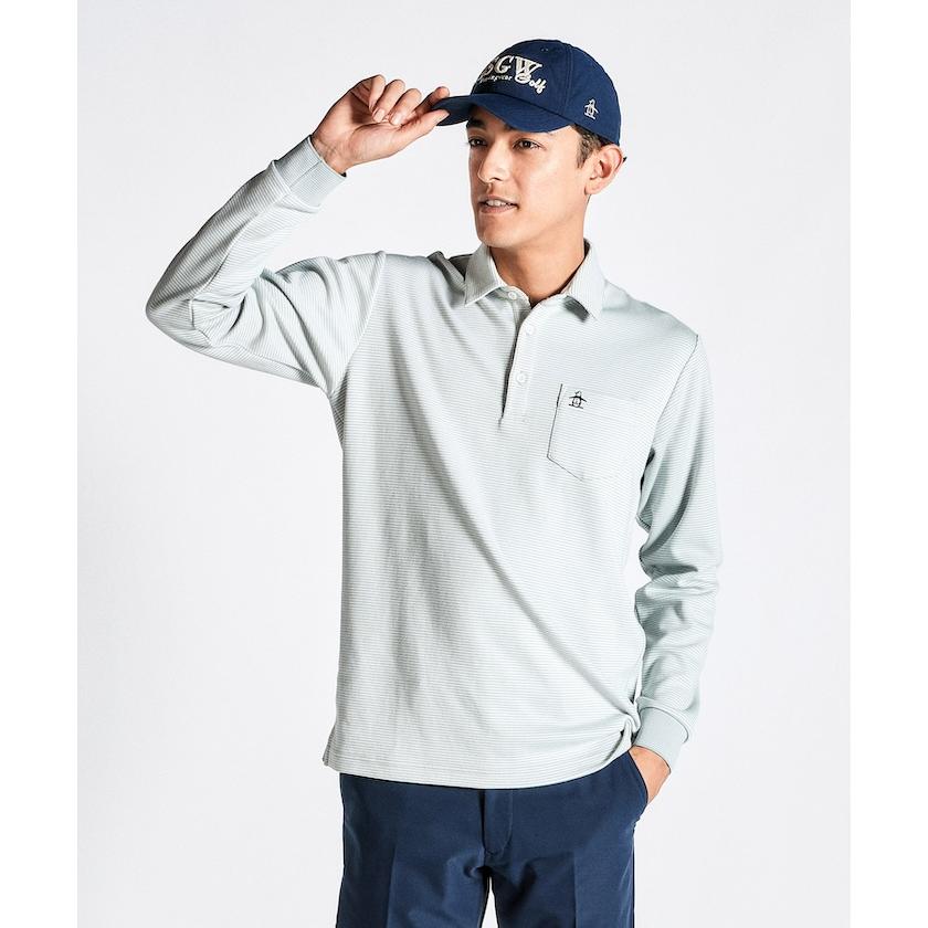 Munsingwear（マンシングウェア） 公式 細線ボーダー 長袖ポロシャツ