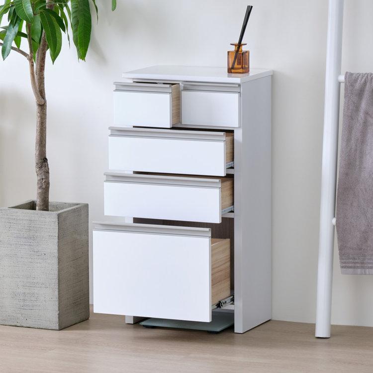 一生紀（ISSEIKI） チェスト おしゃれ 白 4段 幅45cm 奥行30cm 高さ