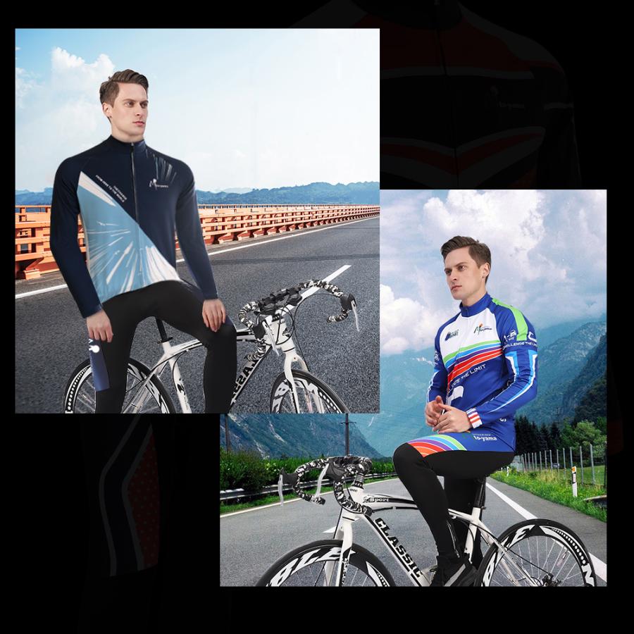 サイクルジャージ 上下セット 長袖 秋冬用 裏起毛 サイクルウェア