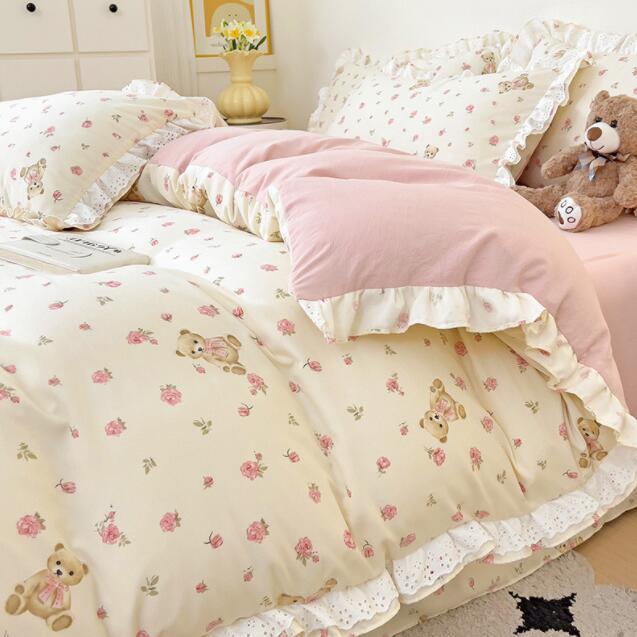 3点セット 小花柄 寝具カバーセット 洗える 洋式 和式兼用 シングル