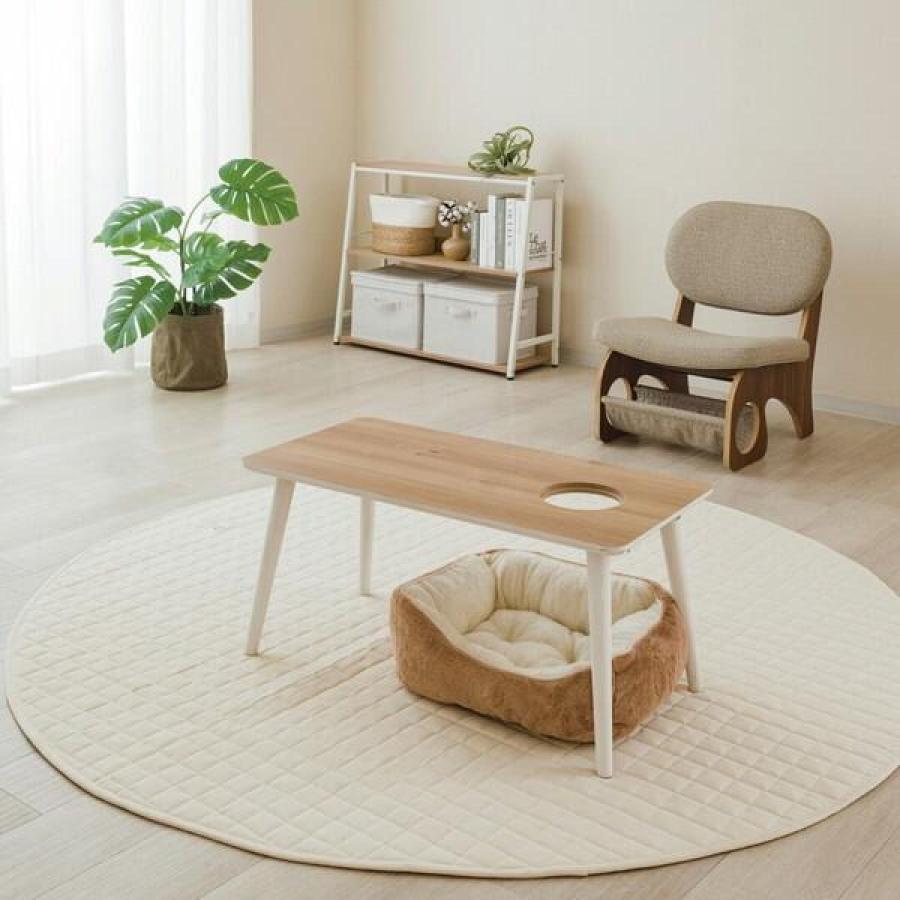 ドウシシャ ハンモック付き 穴あきテーブル ANIT-NA ナチュラル 猫 猫