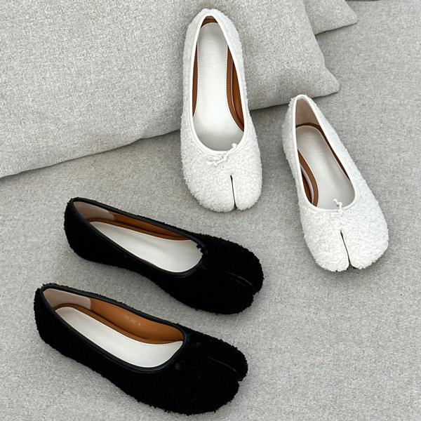 足袋 バレエシューズ パンプス 先割れ タビ tabi たび もこもこ