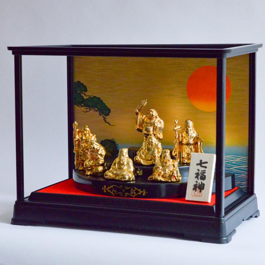 七福神 純金メッキ ( あすつく 木札名入れ有料 退職祝い 定年 恵比寿