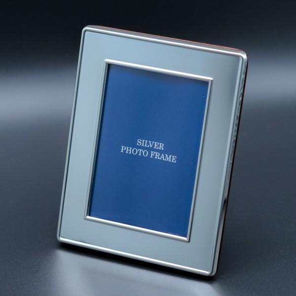 銀製 フォトフレーム プレーン S ( 名入れ有料 退職祝い 定年 写真立て