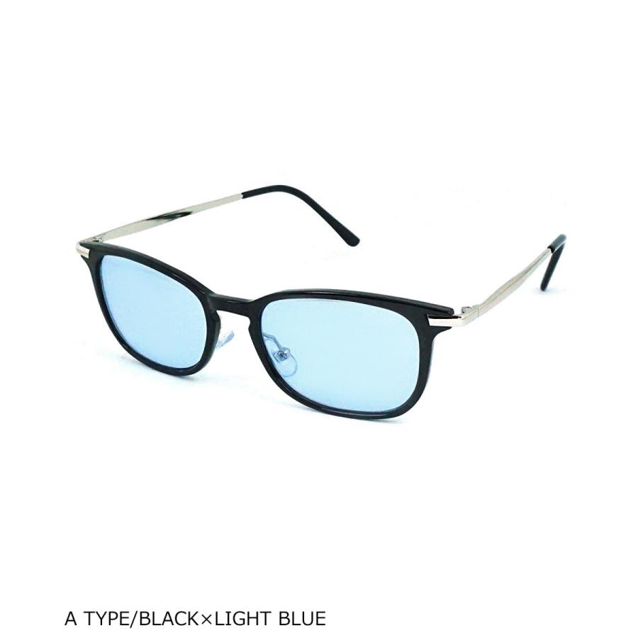 サングラス メンズ ブランド スポーツ ブルー カラー クリア レンズ uv