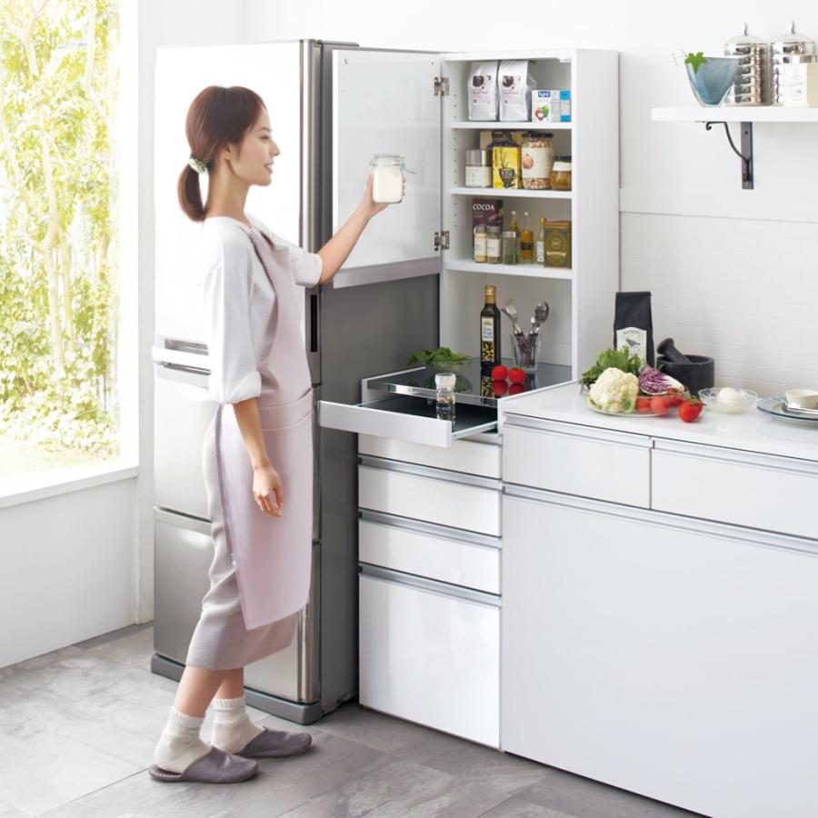 dinos（ディノス） ［幅45奥行55高さ170cm］ダブルステンレス天板隙間