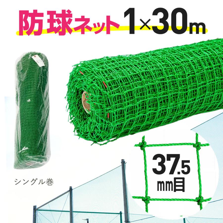 ダイオ 公式 防球ネット ロール 37.5mm角目 1m×30m 緑 ポリ有結