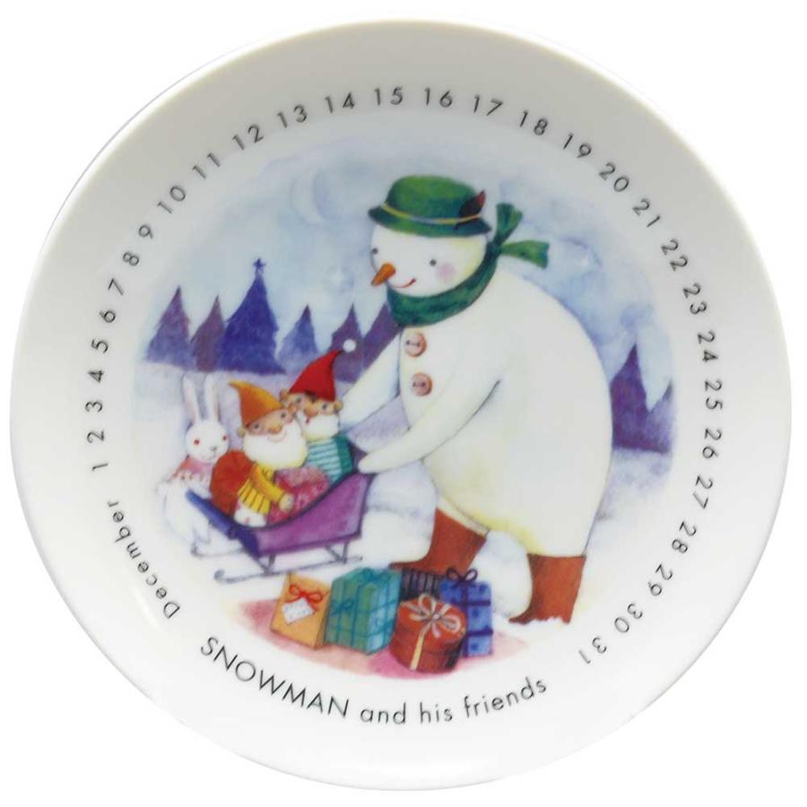 Shinzi Katoh 雪だるま 丸皿クリスマスプレート4種類7枚セット Shinzi