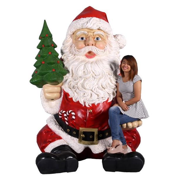 巨大な座る サンタクロース（等身大フィギュア） : ドリームフィギア