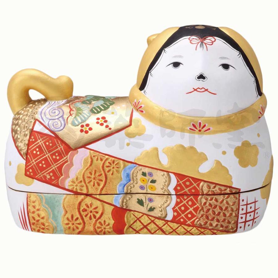 ひな祭り 置物 小物入れ 犬箱/ 須はら錦彩犬筥（大・左）（白） /雛