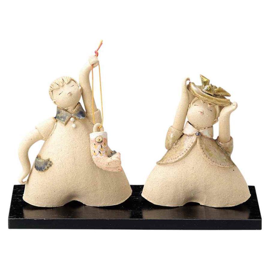 五月人形 コンパクト 陶器 小さい/ 人形師の手造り置物 泰子作 わらべ