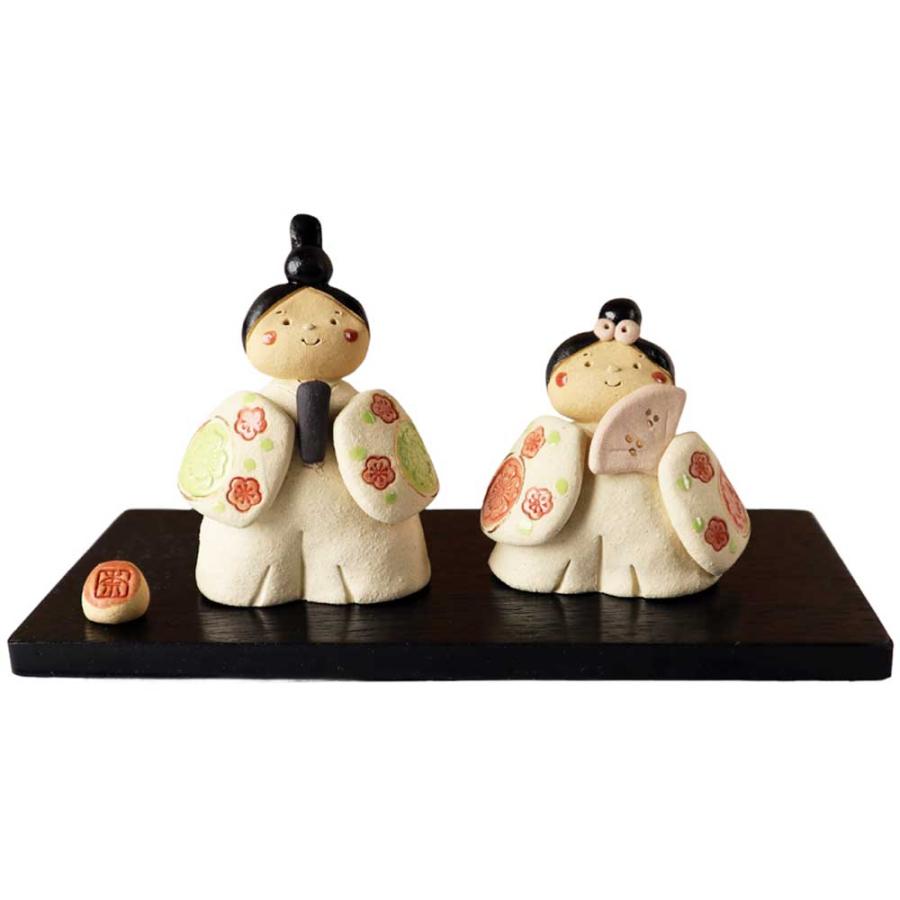 雛人形 コンパクト 陶器 小さい 可愛い ひな人形/ 奈の花窯 華紋内裏雛