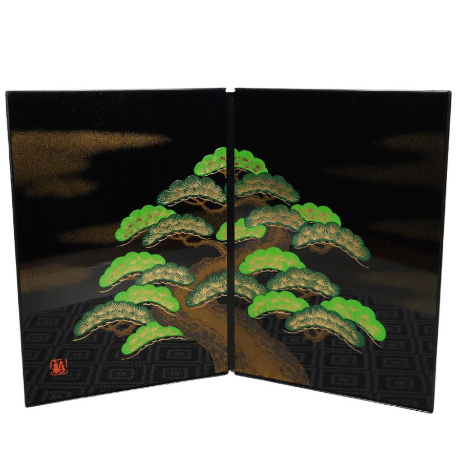 置物用 雛人形 コンパクト 屏風のみ/ 蒔絵屏風 三階松 /ミニチュア