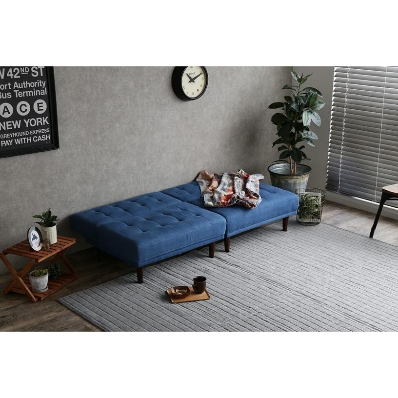 Colton リクライニング式 ソファ ベッド デニムブルー 118019_DNM_BL