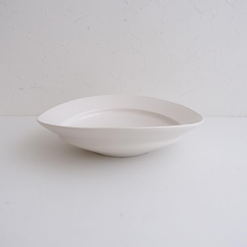 岡田直人 *オーバル皿 24.5cm ホワイト*食器お皿あわびウェア【陶器