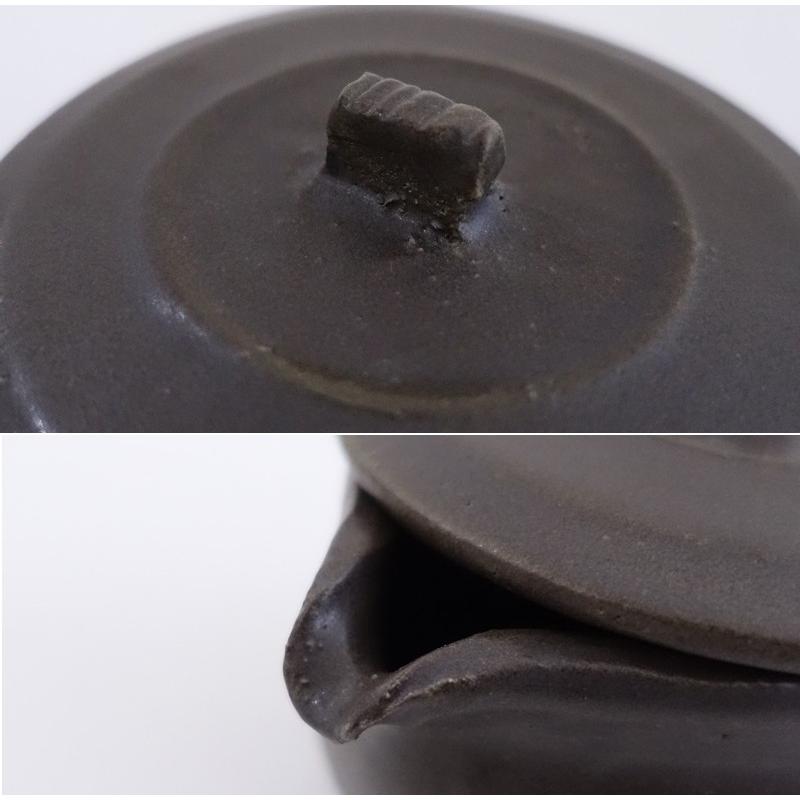 未使用】馬場勝文 *ふた付き耐熱ミルクパン 黒*ブラック作家木製【陶器