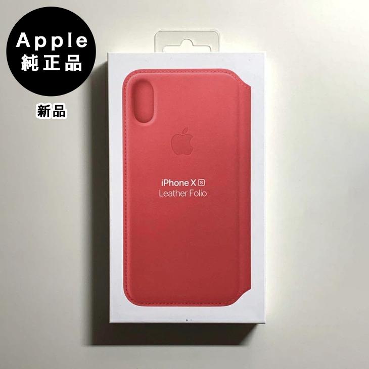 iPhone X Apple純正 / XS レザーフォリオ・ピオニーピンク 新品