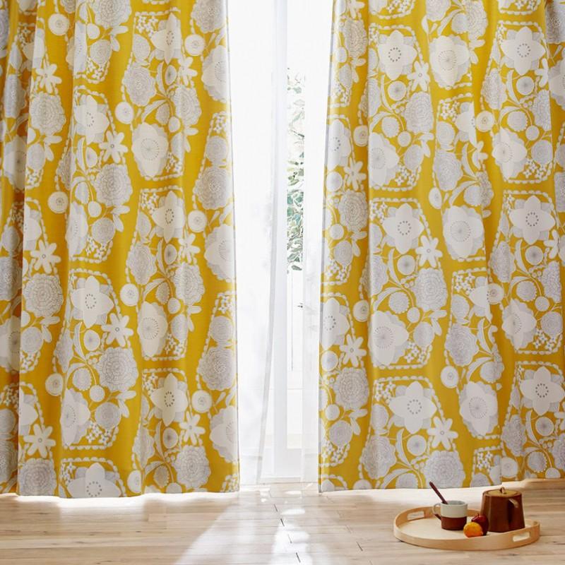 スミノエ カーテン 遮光 2級 3級 100×200cm 北欧 花柄 遮光カーテン