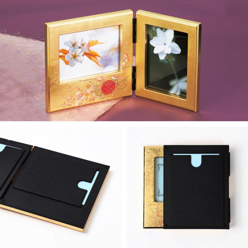フォトフレーム 和柄 写真立て L版 2枚 和風 高級 山中塗 蒔絵 漆芸
