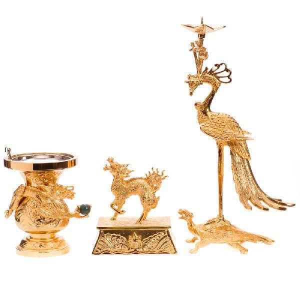 仏具 高田派 麟鳳亀龍 五具足(4.5号) 爆買 : 仏壇・仏具の専門店ぶつ