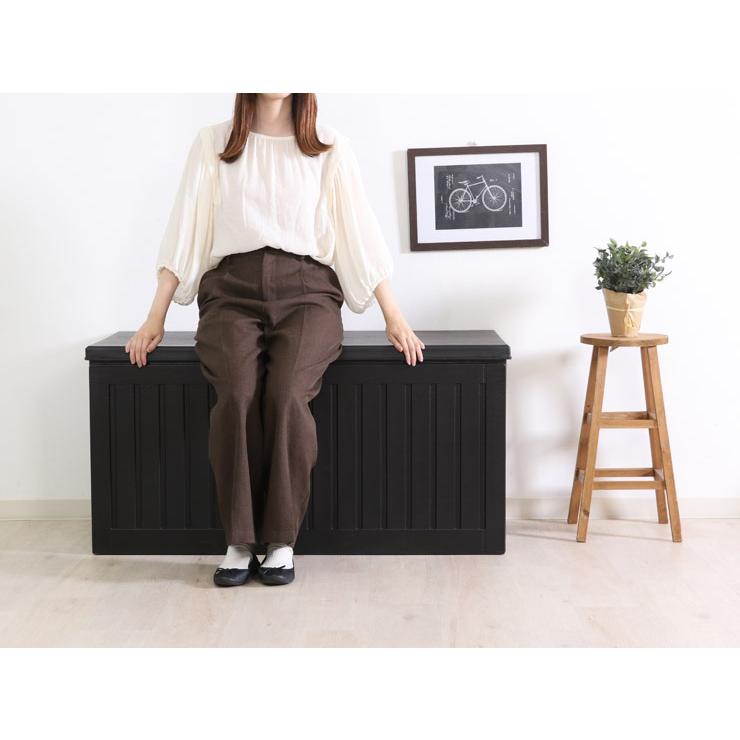 メーカー直送) 収納ボックスベンチ ブラック 270L NT7272 (38286) 不二