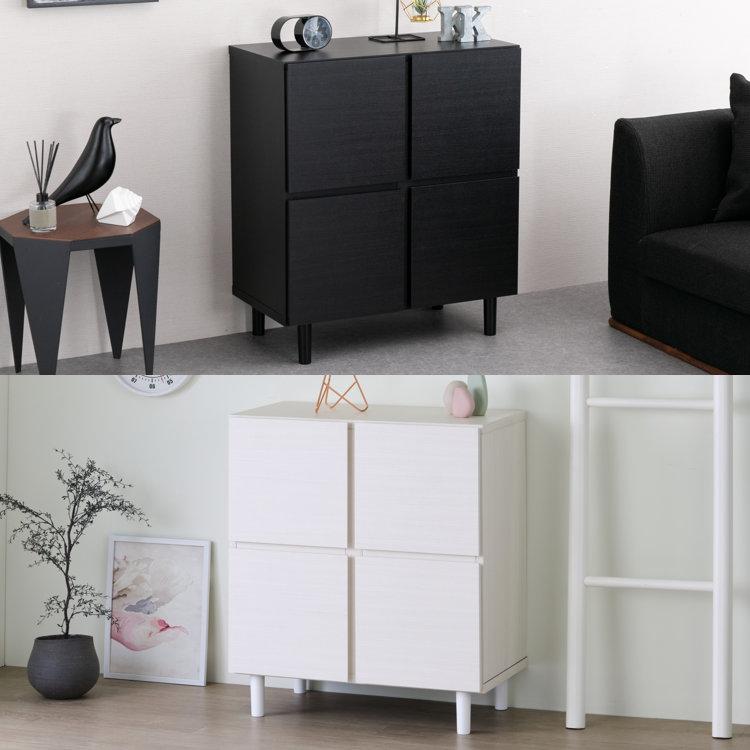 一生紀（ISSEIKI） キャビネット 扉付き 本棚 サイドボード リビング