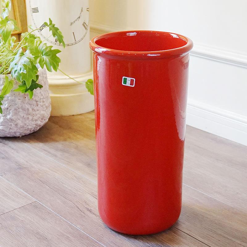 傘立て アンブレラスタンド 陶器 イタリア製傘立て レッド 赤 玄関