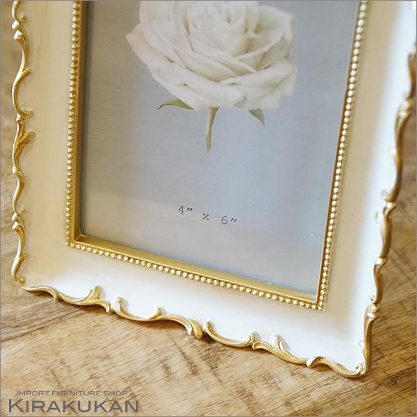 フォトフレーム 写真立て 薔薇のフォトフレーム ローズ ホワイト