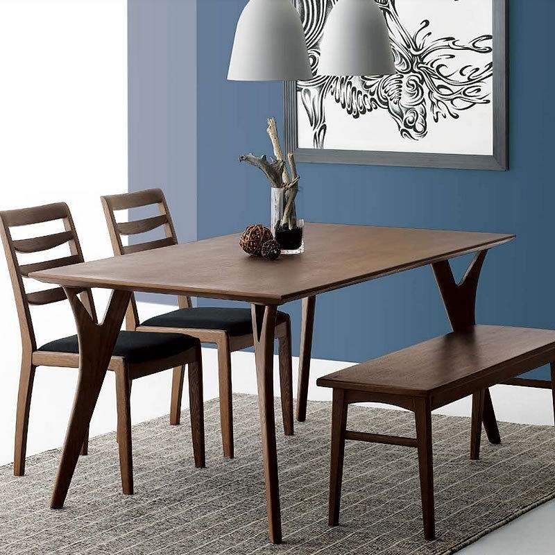 Bosco ボスコ 家具 ダイニング4点セット135 DB ダークブラウン色 送料