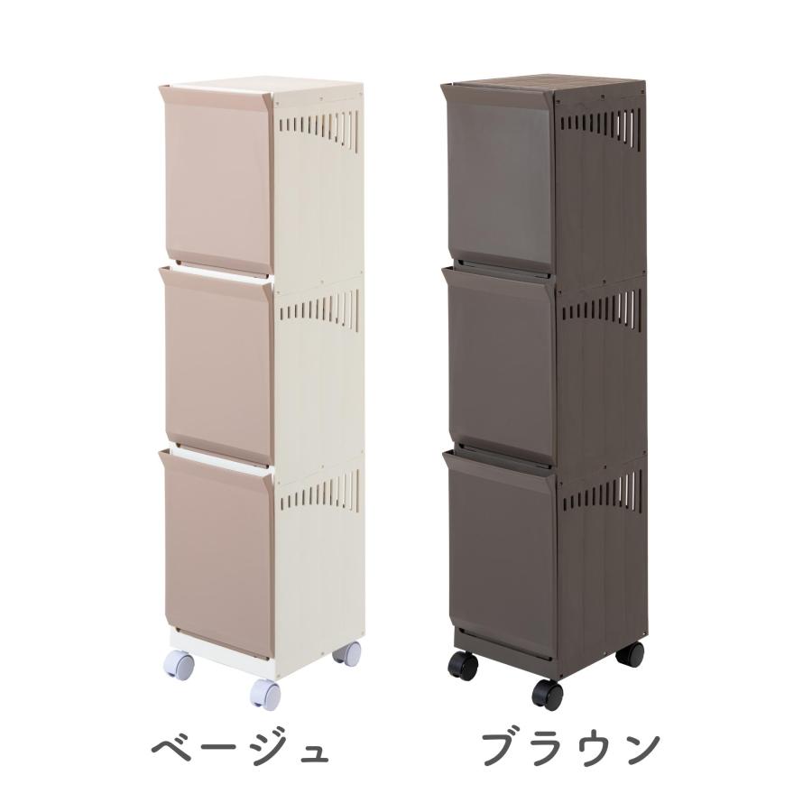 平和工業 ランドリーバスケット 3段 幅22 ランドリーラック チェスト