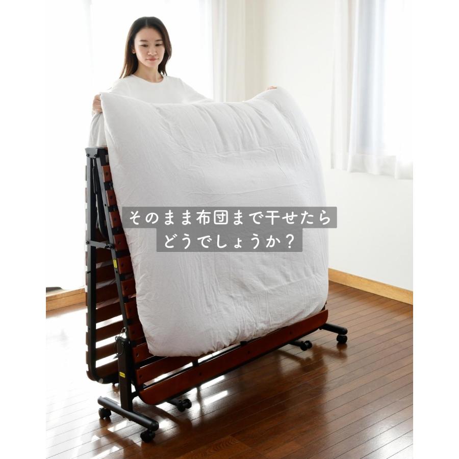 山善（YAMAZEN） 折りたたみベッド セミダブル 簡易ベッド 折りたたみ