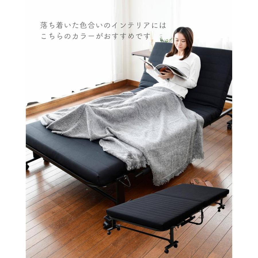 山善（YAMAZEN） 折りたたみベッド シングル 簡易ベッド 折りたたみ