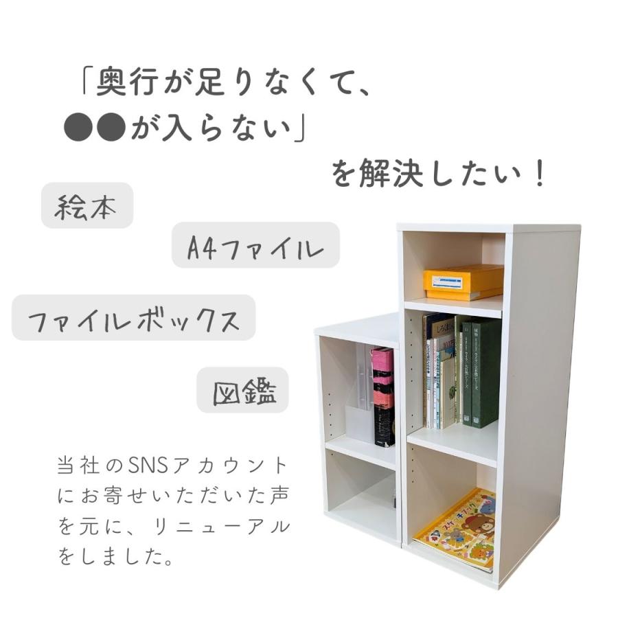 山善（YAMAZEN） カラーボックス 2段 A4 奥深 可動棚 耐荷重1段10kg