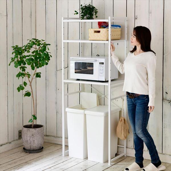 山善（YAMAZEN） レンジ台 ゴミ箱 収納 レンジボード 幅65 奥行41.5 高