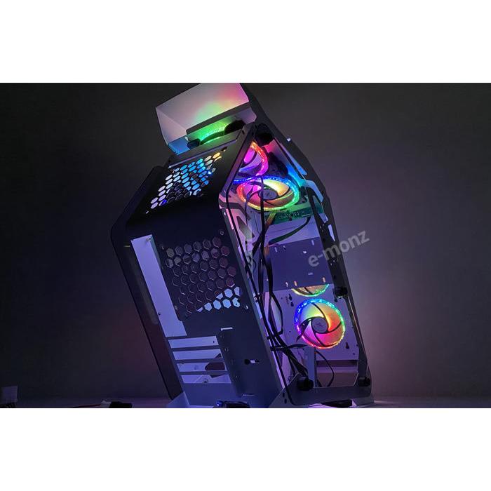 PCケース 【 白鷺城 】 白 RGBファン4基 水冷対応 ゲーミング MicroATX