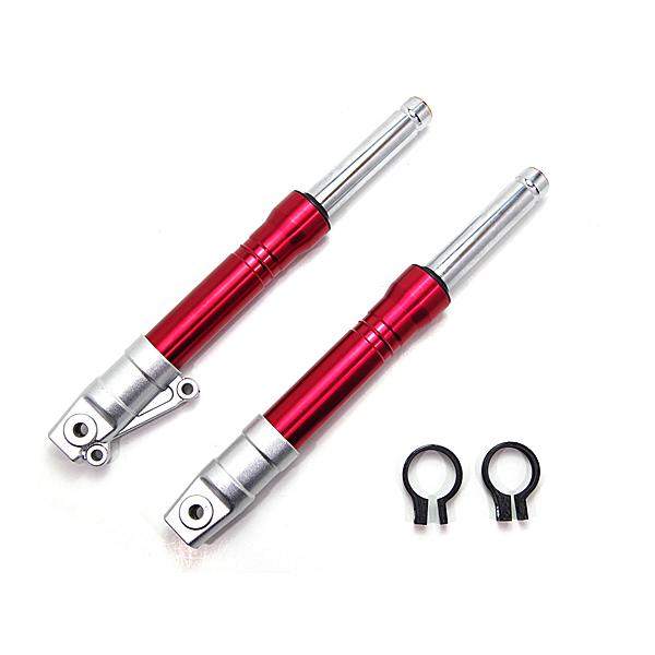 新品 27パイ ZXタイプ フロントフォーク レッド 赤/ディスク化カスタム