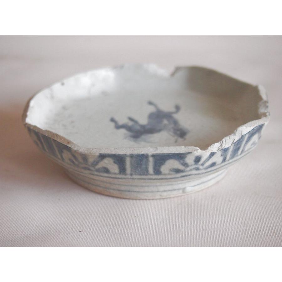 江戸時代 初期伊万里 八角なます皿11cm 干支 縁起物 発掘 陶片