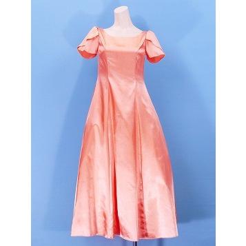 フラダンス ムームー チューリップ袖 ロング丈ドレス ライトオレンジ