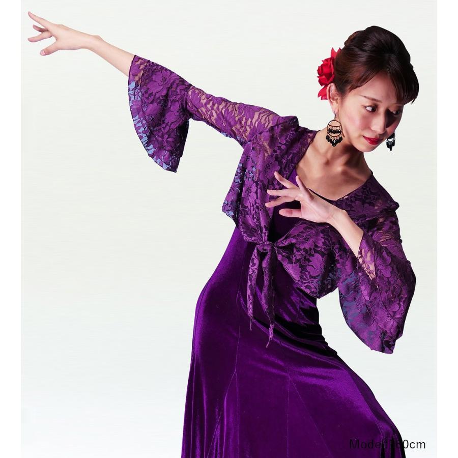フラメンコ 花柄レース ボレロ パープル フリーサイズ 2343pb : emika