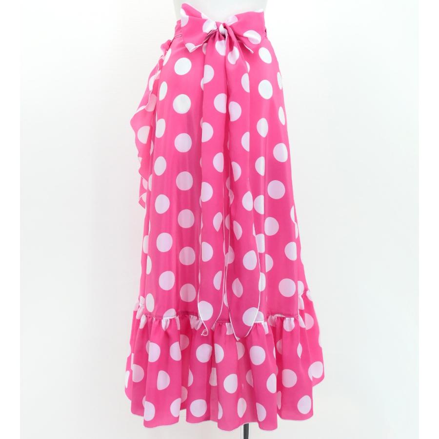 フラメンコ 巻きスカート 水玉 チェリーピンク×ホワイト Fサイズ FMS-2