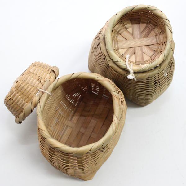 2個セット 竹ビク ミニ 竹魚籠 レトロ アンティーク [TI] : エナドット