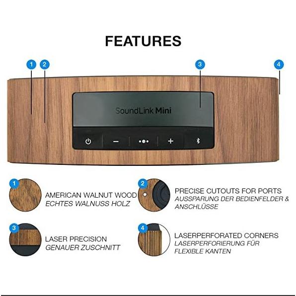 Balolo Bose SoundLink Mini II専用 ウォルナットウッド 木製 カバー